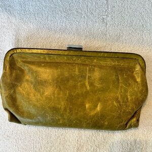 Distressed Green Leather Clutch by Latino of NJ